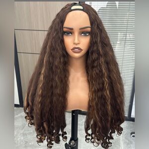 Elegant Deep Brown Curly Hair Wig